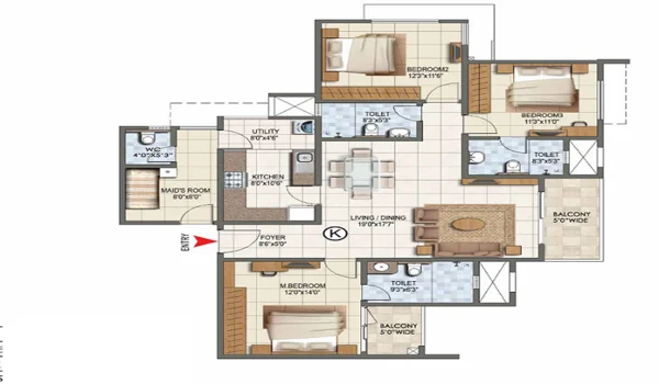 Featured Image of Godrej Park Regent 3 BHK Floor Plan